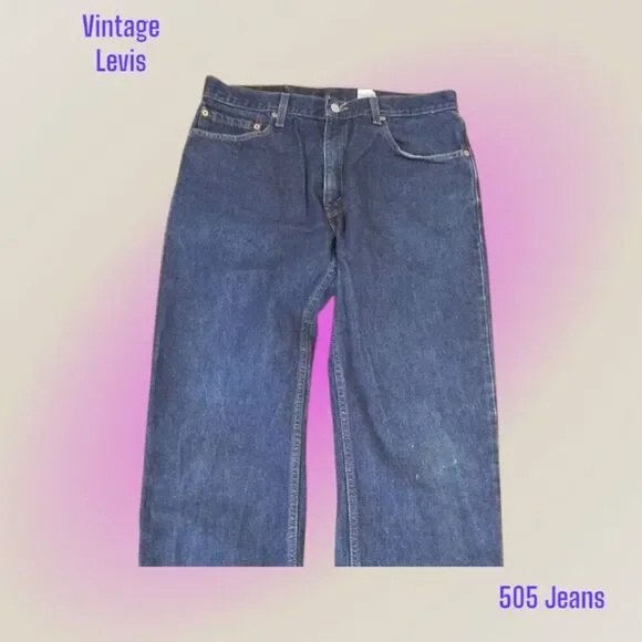 Levi’s 505 Jeans 34x30 Made in USA Vintage 90s Orange Tab Straight Leg Blue Deni - Picture 6 of 7
